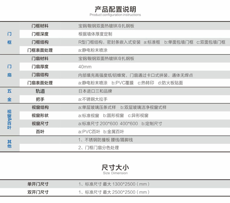 医用二联推拉门参数