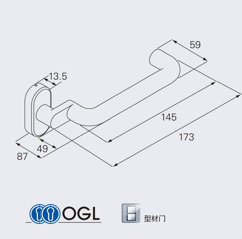 茵科型材门把手